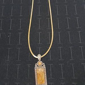 Beige leather "chain" and charm